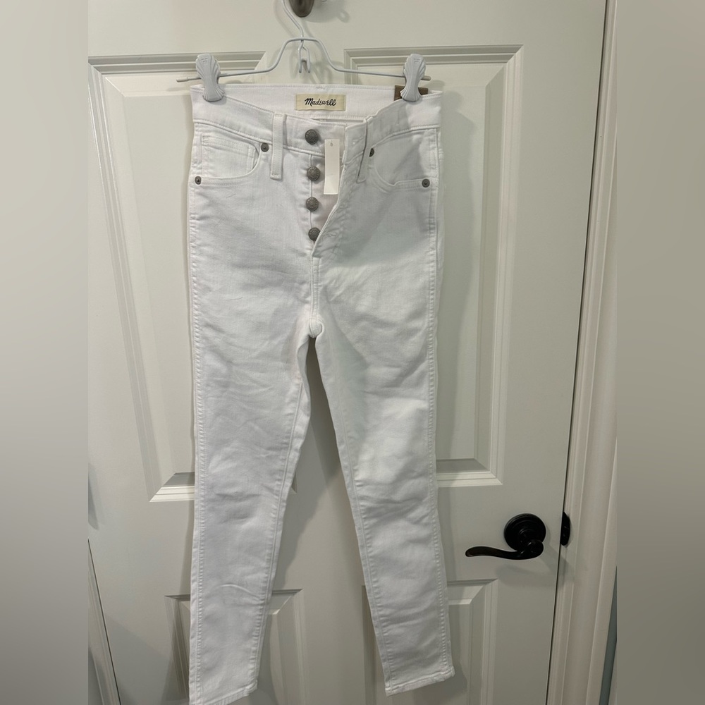 Madewell 10” high rise skinny Jean in pure white size 23
